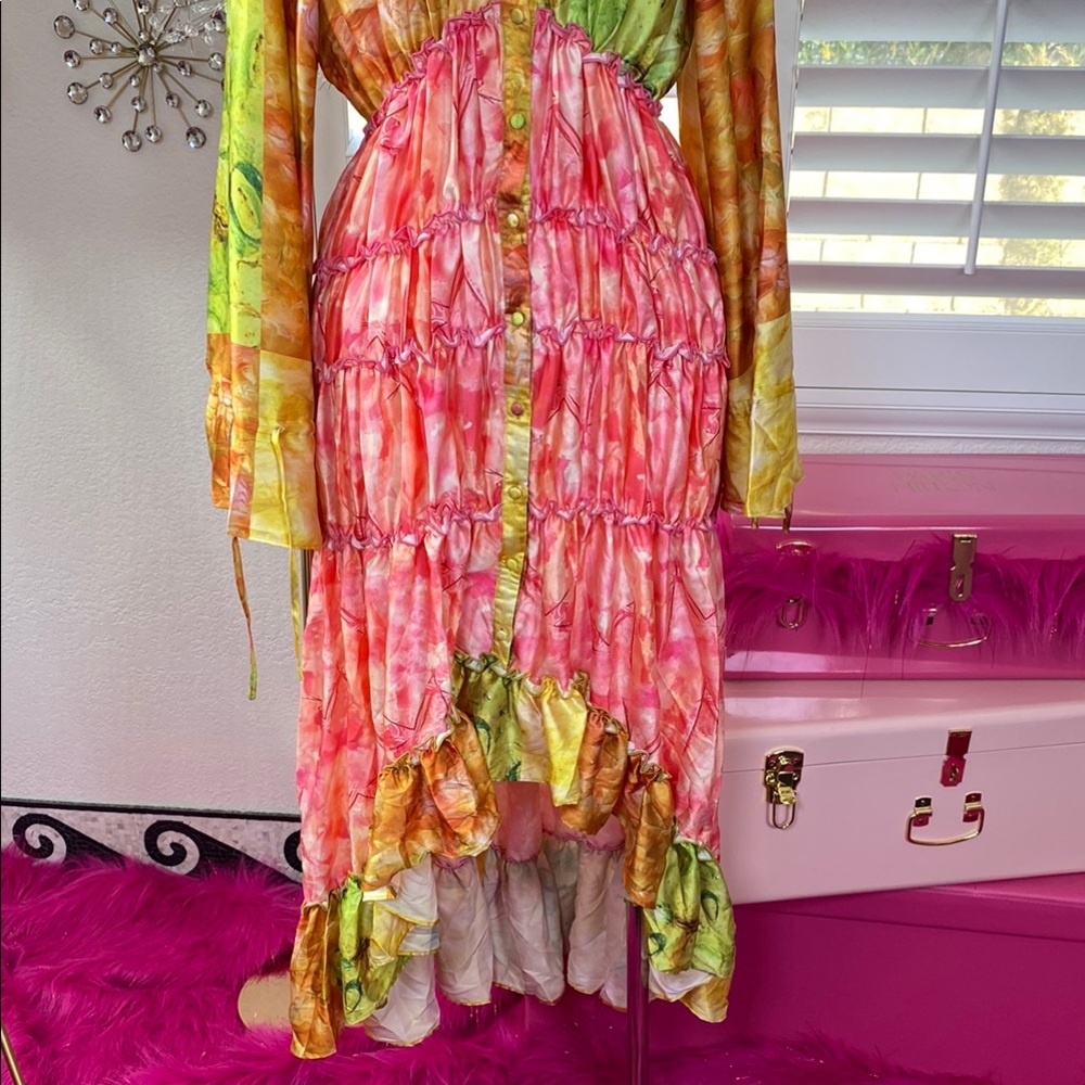 Tropical Sunset Ruffle Maxi - Picture 3 of 9